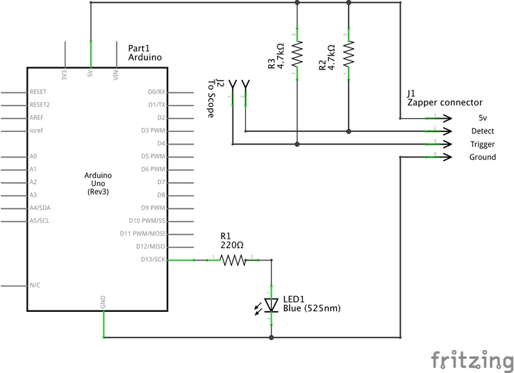 Arduino powered Zapper with LED output